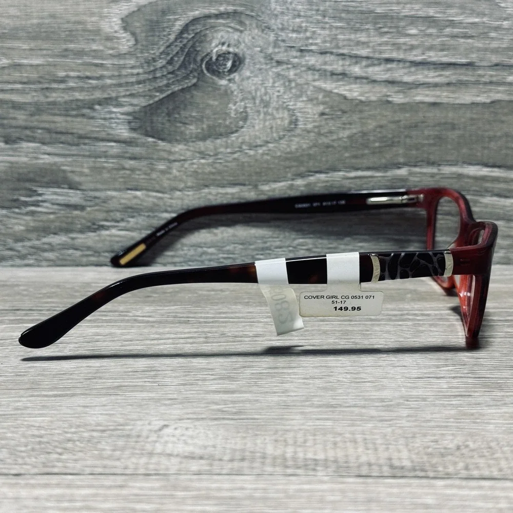 CoverGirl CG0531 071 Eyeglass Frames Womens 51-17-135 Red Tortoise Rectangular‎